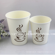 Taza de papel de una sola pared con impresión (venta rápida en tienda de café) -Swpc-49